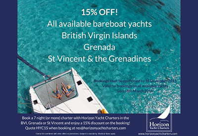 Horizon Yacht Charters is Offering 15% Off all Bareboat Yacht Charters Book by 31st December 2015