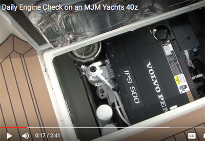 Daily Engine Check on an MJM Yachts 40z