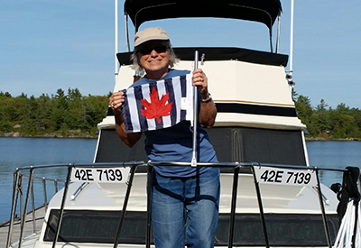 CY Reader Showing Off New CPS-ECP Burgee
