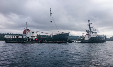The Removal of Viki Lyne II from Ladysmith Harbour Gets Underway