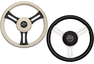 Leather-wrapped steering wheel is luxury