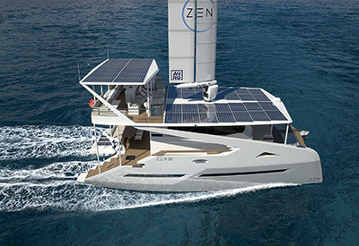 Plugboats: Solar Electric Catamaran Uses Wingsail to Increase Range with No Fossil Fuels