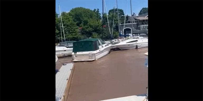 Docks and boats broke loose in Oakville following severe flooding