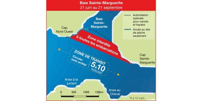 La baie Sainte-Marguerite fermée à la navigation du 21 juin au 21 septembre