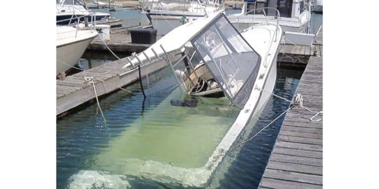 Sunken Boat at Dock