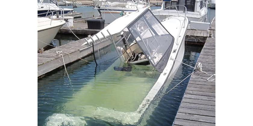 Sunken Boat at Dock