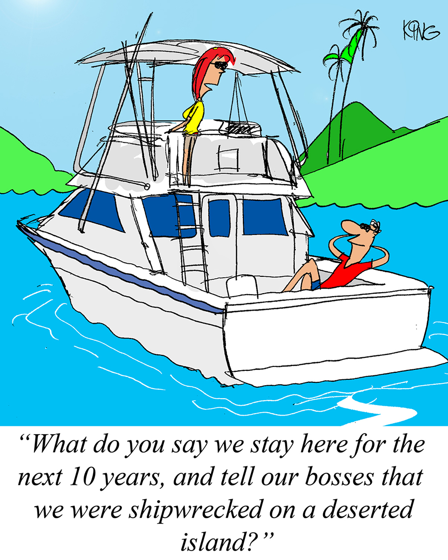 Jerry King Cartoon Shipwrecked