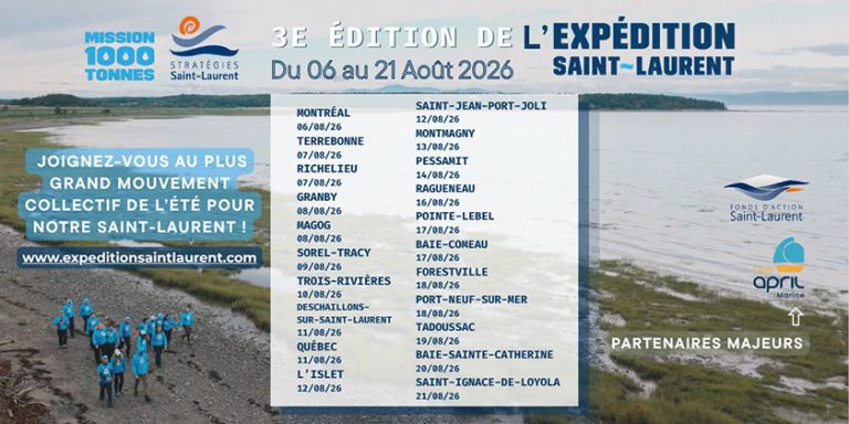 Expédition Saint-Laurent 2026, l’opération grand nettoyage des berges du Fleuve